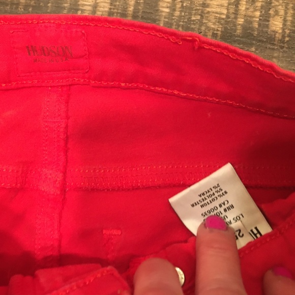 Hudson Red Camo Patterned SkinnyJeans/Pants Sz 25 - Picture 2 of 3